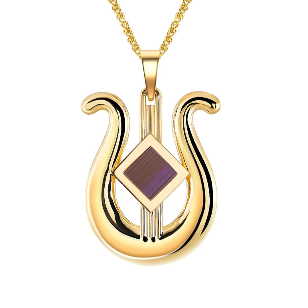 נבל דוד זהב משובץ ננו תנ"ך - תיק התיקיםJerusalem Nano Bible Jewelry