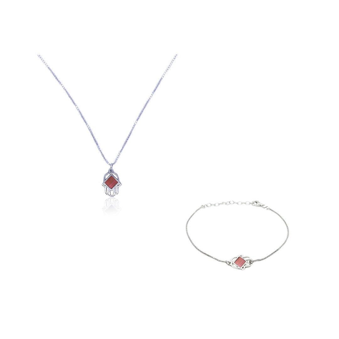 סט חמסה עם ננו תנ״ך - תיק התיקיםJerusalem Nano Bible Jewelry