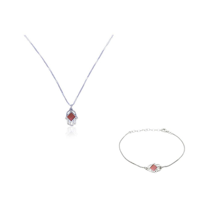 סט חמסה עם ננו תנ״ך - תיק התיקיםJerusalem Nano Bible Jewelry