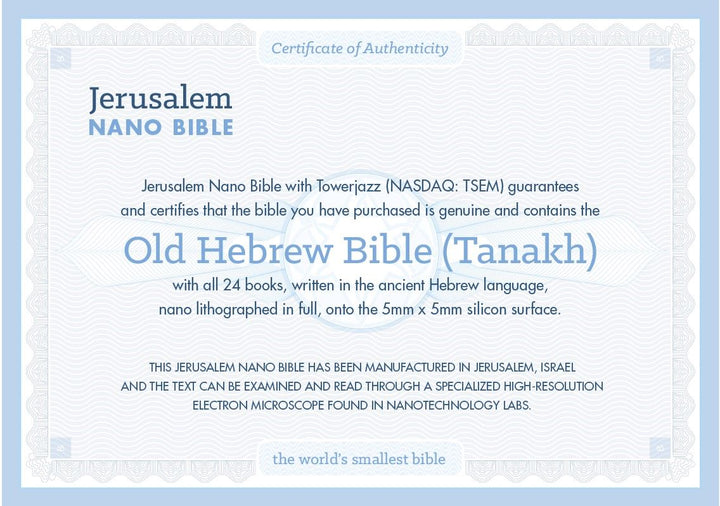 לוקט מזהב משובץ יהלומים וננו תנ"ך - תיק התיקיםJerusalem Nano Bible Jewelryחנות "ג'רוזלם ננו תנ"ך" היחיד שמיוצר בישראל