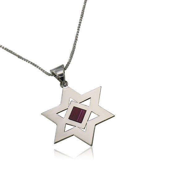 תליון מגן דוד עם מעויין ננו תנ"ך - תיק התיקיםJNB Jewishחנות "ג'רוזלם ננו תנ"ך" היחיד שמיוצר בישראל