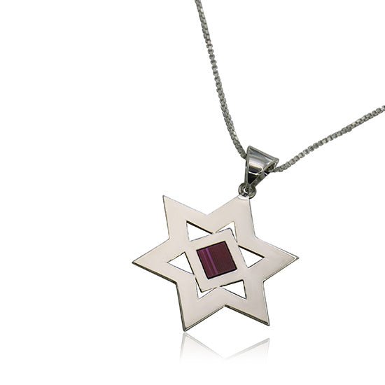 תליון מגן דוד עם מעויין ננו תנ"ך - תיק התיקיםJNB Jewishחנות "ג'רוזלם ננו תנ"ך" היחיד שמיוצר בישראל