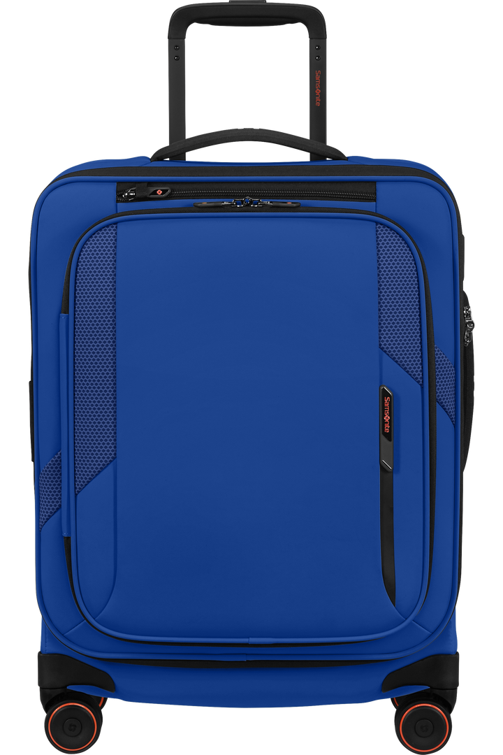 Samsonite Glazed מזוודת עלייה למטוס רכה מתרחבת 55 ס״מ - כחול חשמלי