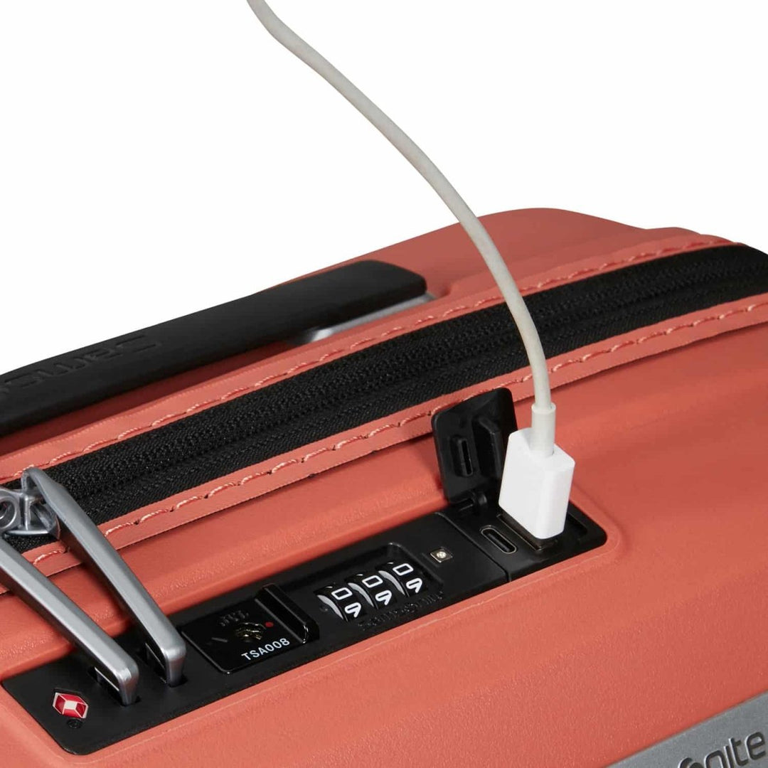 Samsonite מזוודת טרולי קטנה קשיחה Upscape EXP 20" עלייה למטוס עם הרחבה - תיק התיקיםSamsoniteמזוודות