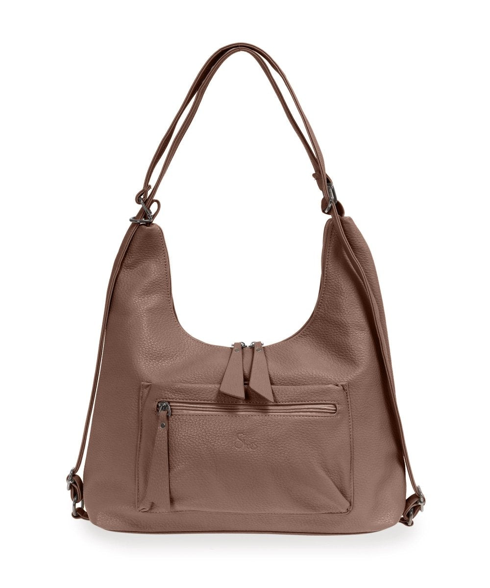 She's תיק נשים 2 ב - 1 משולב גב וצד בסגנון הובו - תיק התיקיםShe'sתיקי צד לנשים