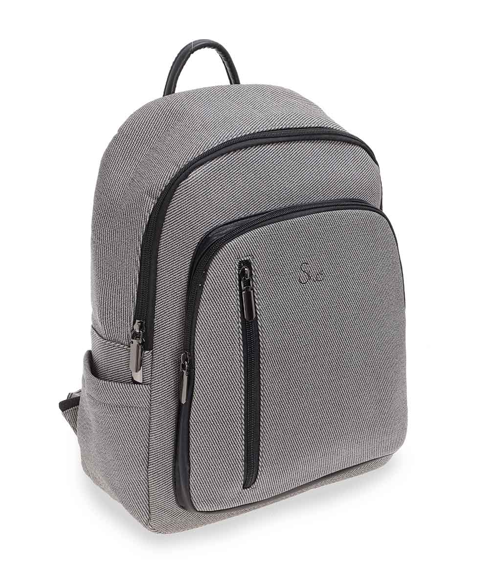 She's Classic Faux - Fabric Backpack תיק גב דמוי עור במראה בד - תיק התיקיםShe'sתיקי גב לנשים