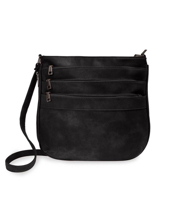 She's Triple - Zip Expandable Crossbody תיק צד מתרחב מרובה רוכסנים - תיק התיקיםShe'sתיקי צד לנשים