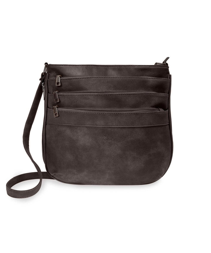 She's Triple - Zip Expandable Crossbody תיק צד מתרחב מרובה רוכסנים - תיק התיקיםShe'sתיקי צד לנשים