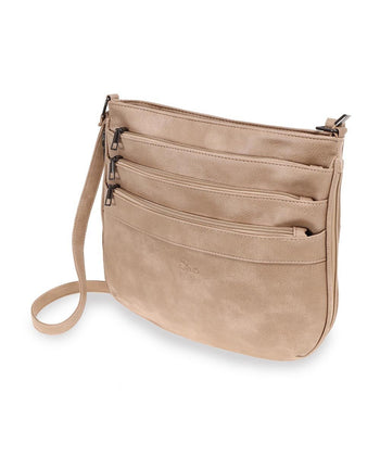 She's Triple - Zip Expandable Crossbody תיק צד מתרחב מרובה רוכסנים - תיק התיקיםShe'sתיקי צד לנשים