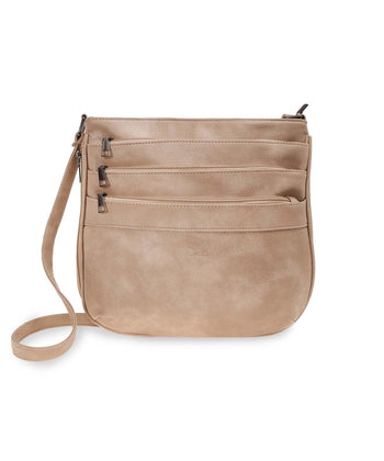 She's Triple - Zip Expandable Crossbody תיק צד מתרחב מרובה רוכסנים - תיק התיקיםShe'sתיקי צד לנשים