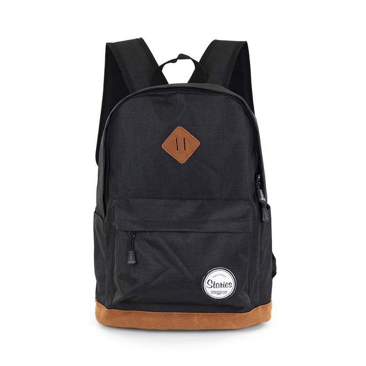 Storeis תיק גב קלאסי עם תחתית עור טבעוני ותא למחשב - תיק התיקיםStoriesתיקי גב למחשב