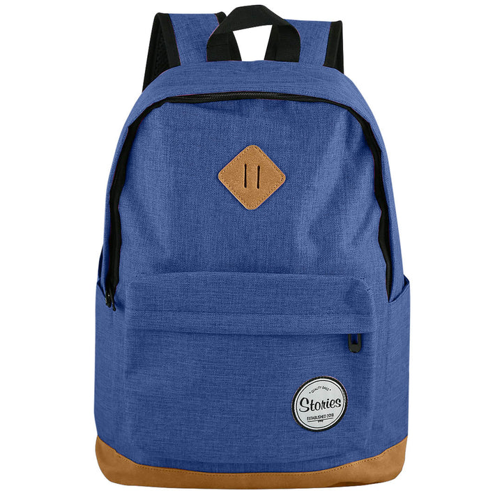 Storeis תיק גב קלאסי עם תחתית עור טבעוני ותא למחשב - תיק התיקיםStoriesתיקי גב למחשב