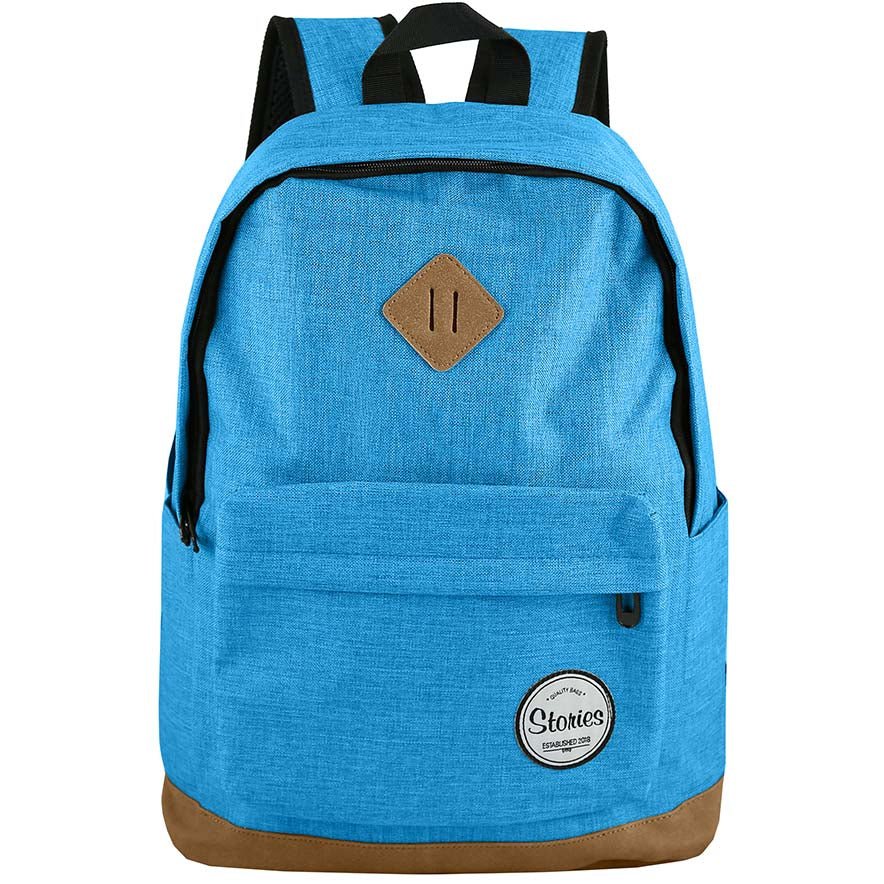 Storeis תיק גב קלאסי עם תחתית עור טבעוני ותא למחשב - תיק התיקיםStoriesתיקי גב למחשב