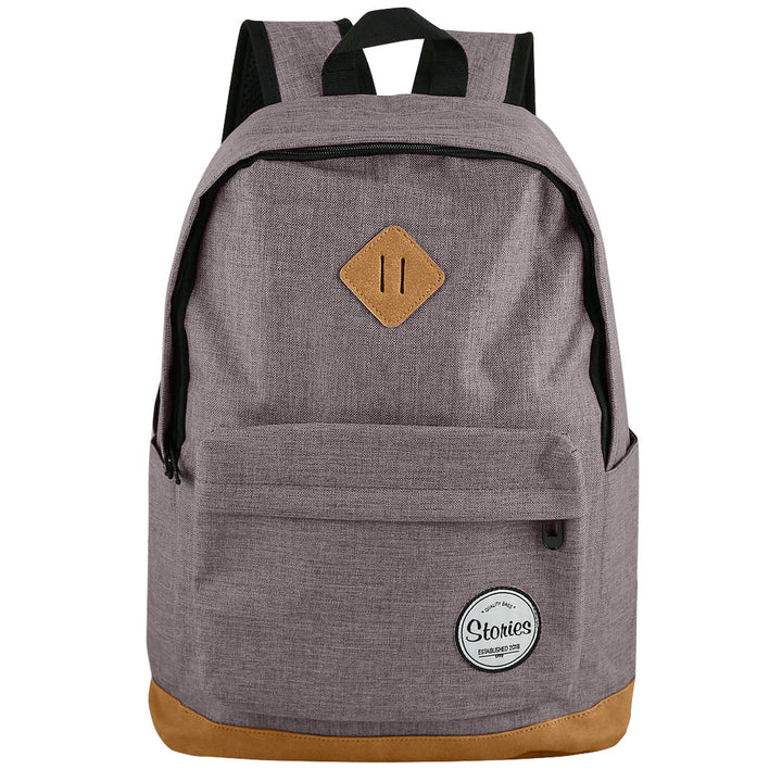 Storeis תיק גב קלאסי עם תחתית עור טבעוני ותא למחשב - תיק התיקיםStoriesתיקי גב למחשב