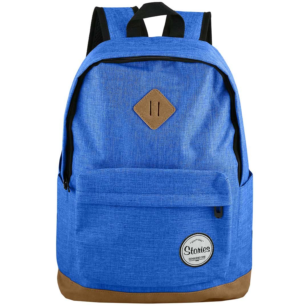 Storeis תיק גב קלאסי עם תחתית עור טבעוני ותא למחשב - תיק התיקיםStoriesתיקי גב למחשב