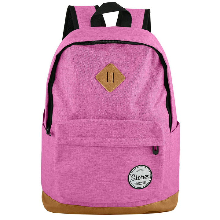 Storeis תיק גב קלאסי עם תחתית עור טבעוני ותא למחשב - תיק התיקיםStoriesתיקי גב למחשב