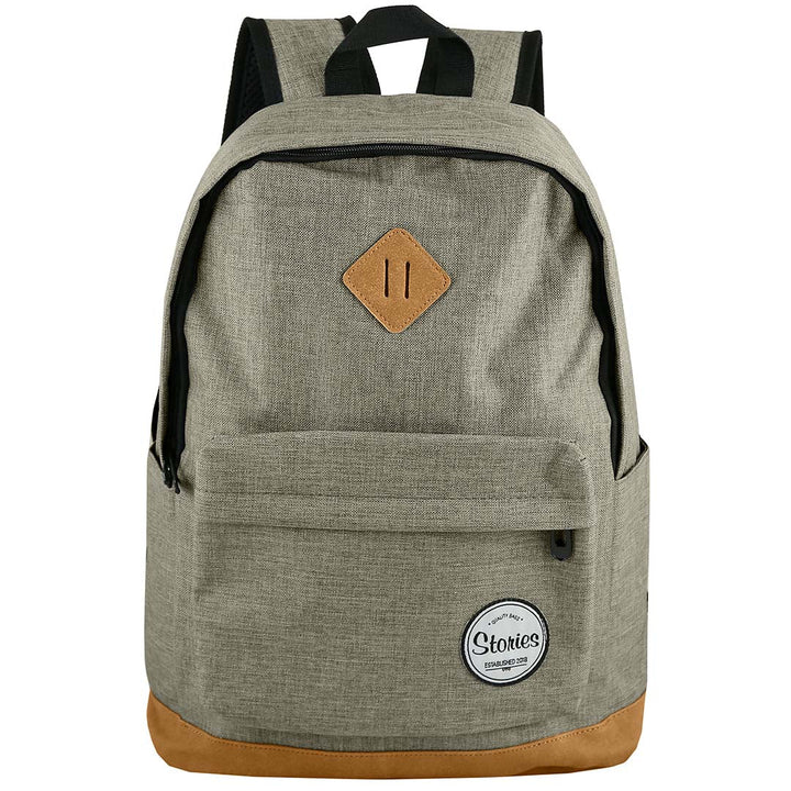 Storeis תיק גב קלאסי עם תחתית עור טבעוני ותא למחשב - תיק התיקיםStoriesתיקי גב למחשב