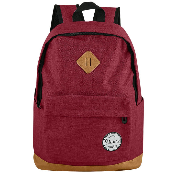 Storeis תיק גב קלאסי עם תחתית עור טבעוני ותא למחשב - תיק התיקיםStoriesתיקי גב למחשב