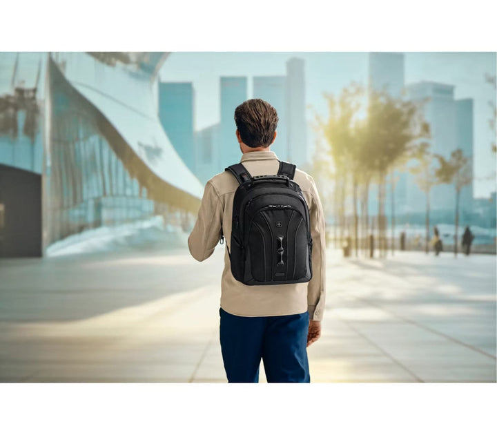 SWISS WENGER Legacy Black Series Laptop Backpack תיק גב עסקי ארגונומי למחשב 16" - תיק התיקיםWengerתיקי גב למחשב
