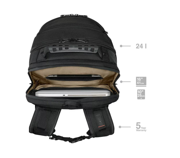 SWISS WENGER Legacy Black Series Laptop Backpack תיק גב עסקי ארגונומי למחשב 16" - תיק התיקיםWengerתיקי גב למחשב