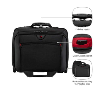 Swiss Wenger תיק עסקים על גלגלים עם תיק מחשב נשלף - תיק התיקיםWengerתיקים למחשב נייד