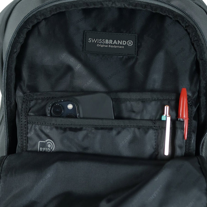 SwissBrand תיק גב למחשב נייד 15.6" דגם Walsh עלייה למטוס - תיק התיקיםSwissBrandתיק גב למחשב