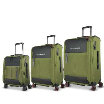 SwissBrand סט מזוודות בד Aura מתרחבות - תיק התיקיםSwissBrandסט מזוודות