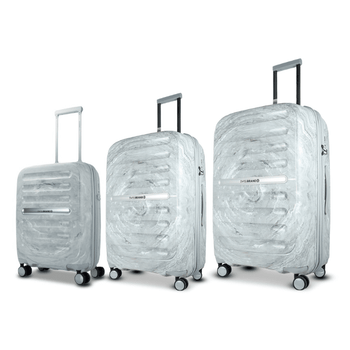 SwissBrand סט מזוודות קשיחות Marble מתרחבות - תיק התיקיםSwissBrandסט מזוודות