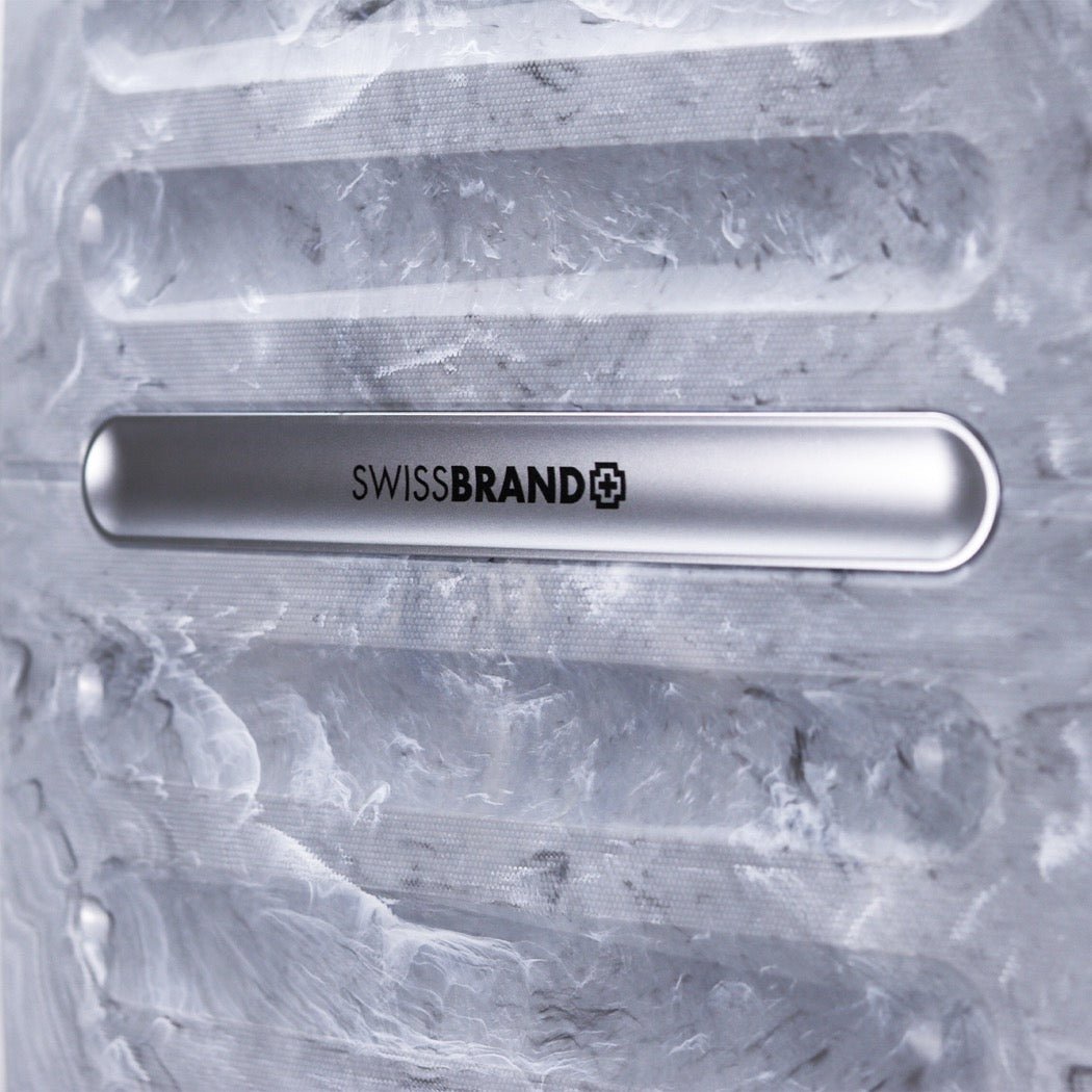 SwissBrand סט מזוודות קשיחות Marble מתרחבות - תיק התיקיםSwissBrandסט מזוודות