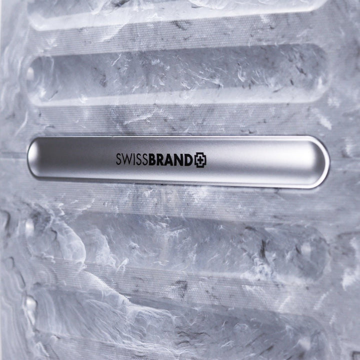 SwissBrand סט מזוודות קשיחות Marble מתרחבות - תיק התיקיםSwissBrandסט מזוודות
