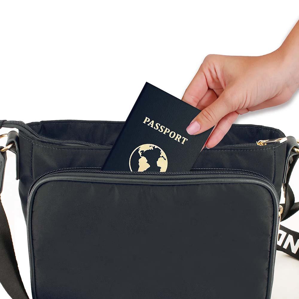 SwissBrand תיק אוכף צד לנשים מבד עם רצועה ארוכה - תיק התיקיםSwissBrandתיקים למחשב נייד