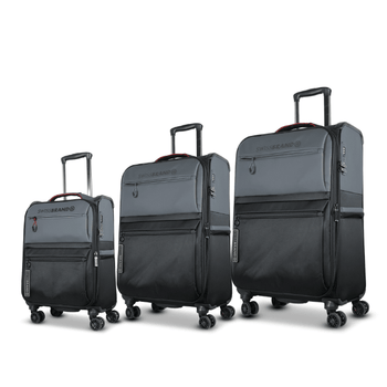 SwissBrand סט מזוודות בד Vela מתרחבות - תיק התיקיםSwissBrandסט מזוודות