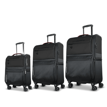 SwissBrand סט מזוודות בד Vela מתרחבות - תיק התיקיםSwissBrandסט מזוודות
