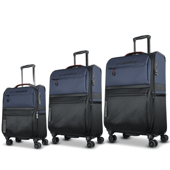 SwissBrand סט מזוודות בד Vela מתרחבות - תיק התיקיםSwissBrandסט מזוודות
