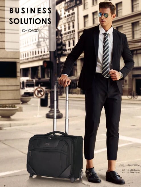 VERAGE תיק מחשב על גלגלים לעורכי דין וקלסרים עם תא למחשב נייד 18.5" דגם Chicago - תיק התיקיםVerageתיקי מחשב על גלגלים