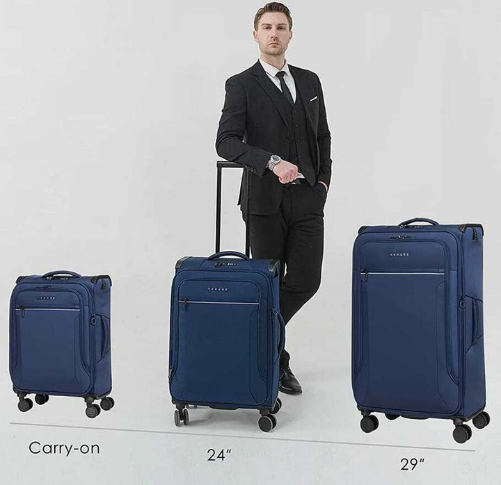 Verage סט 3 מזוודות מבד רכות קלות ואיכותיות toledo luggage - תיק התיקיםVerageמזוודות