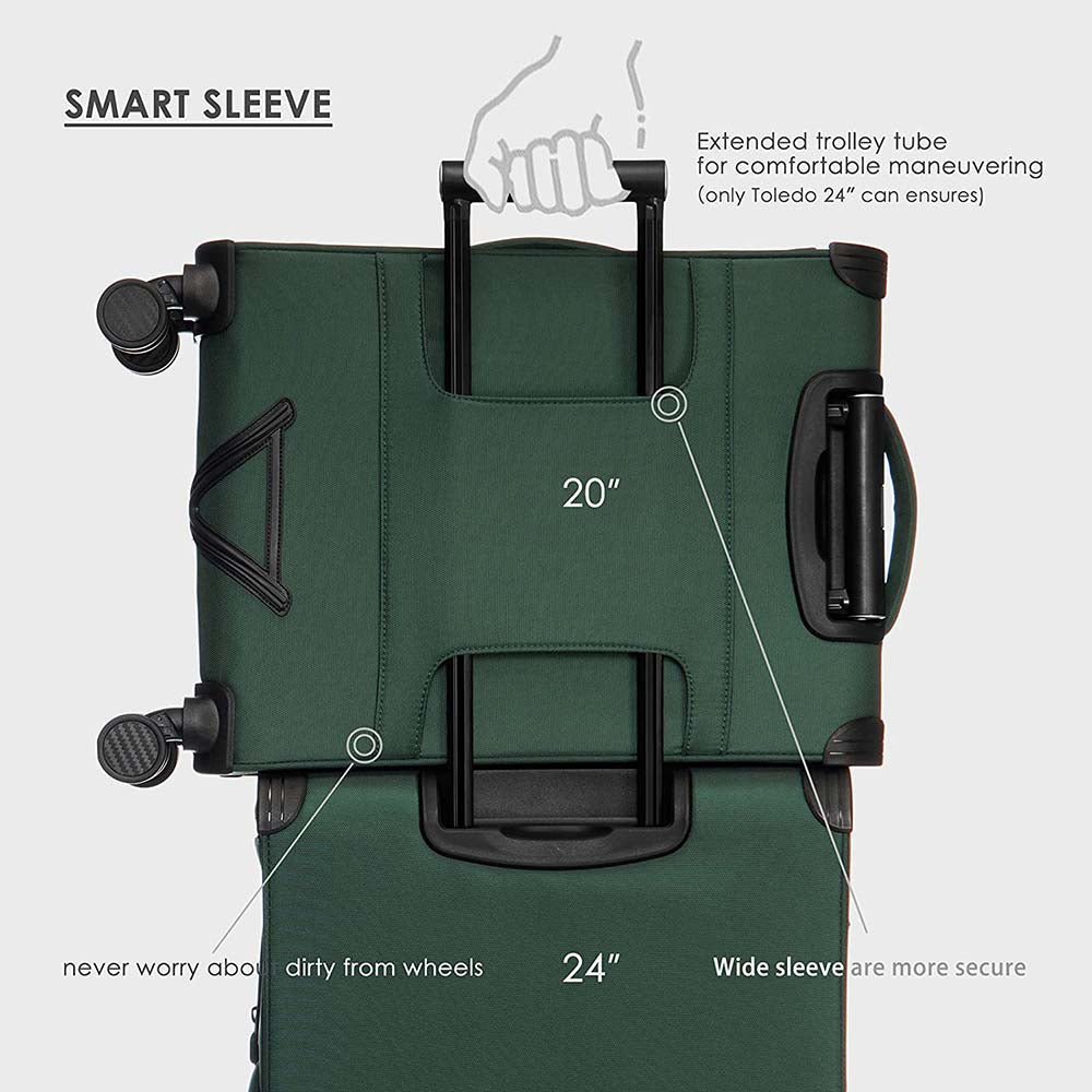 Verage סט 3 מזוודות מבד רכות קלות ואיכותיות toledo luggage - תיק התיקיםVerageמזוודות