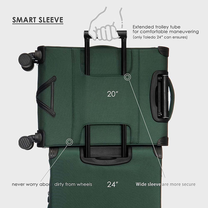 Verage סט 3 מזוודות מבד רכות קלות ואיכותיות toledo luggage - תיק התיקיםVerageמזוודות