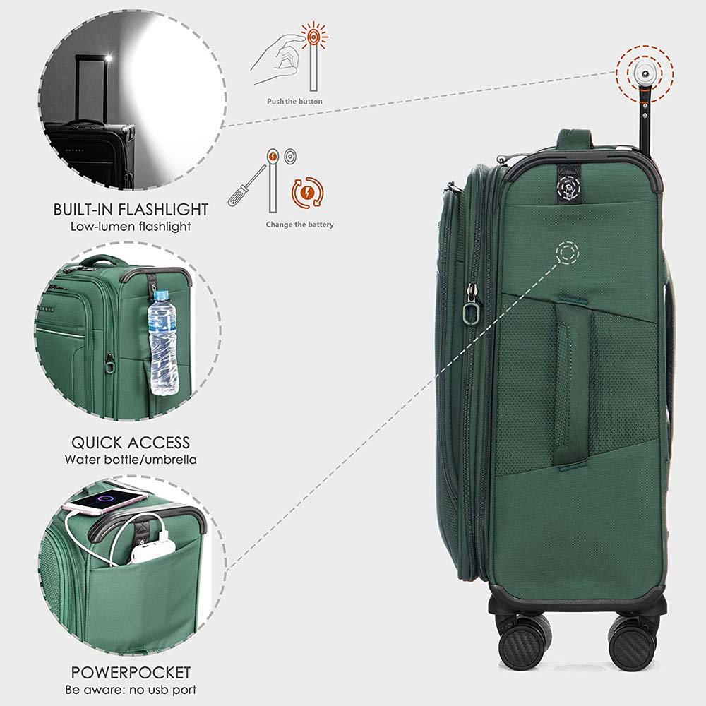 Verage סט 3 מזוודות מבד רכות קלות ואיכותיות toledo luggage - תיק התיקיםVerageמזוודות