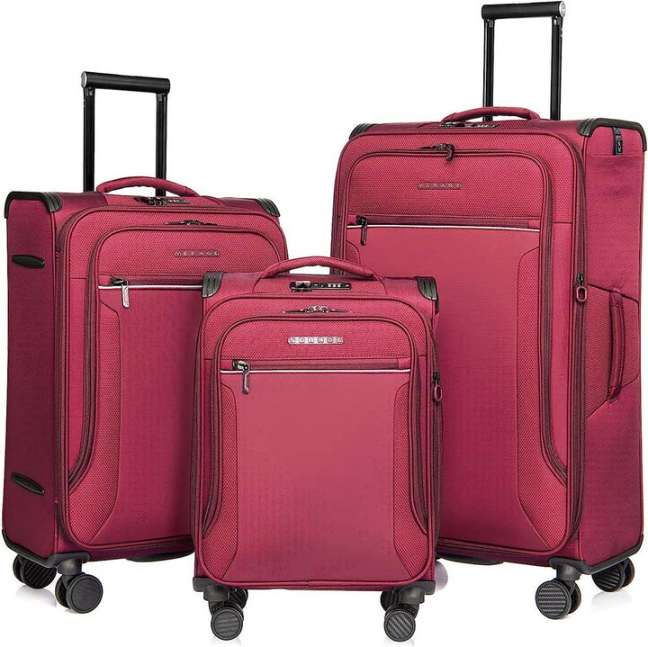 Verage סט 3 מזוודות מבד רכות קלות ואיכותיות toledo luggage - תיק התיקיםVerageמזוודות