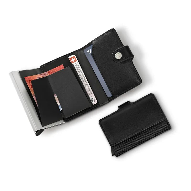 ארנק כרטיסים עור Victorinox Altius Secrid Leather RFID שחור - תיק התיקיםVictorinoxארנקים