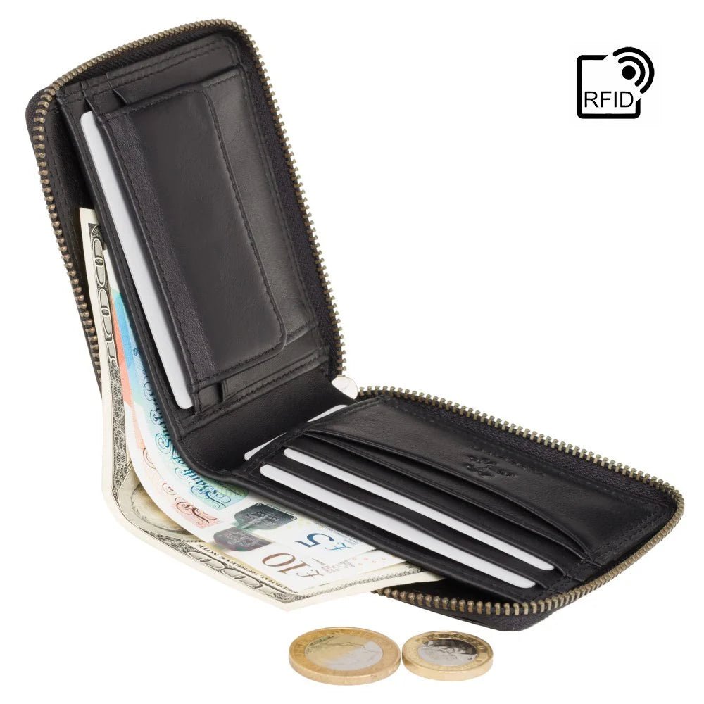 Visconti ארנק עור לגבר דגם Camden עם רוכסן - תיק התיקיםViscontiארנקים