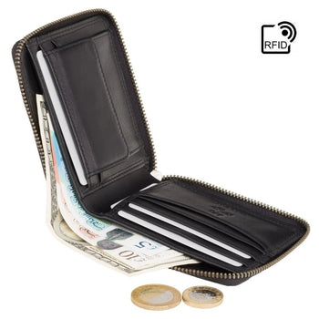 Visconti ארנק עור לגבר דגם Camden עם רוכסן - תיק התיקיםViscontiארנקים