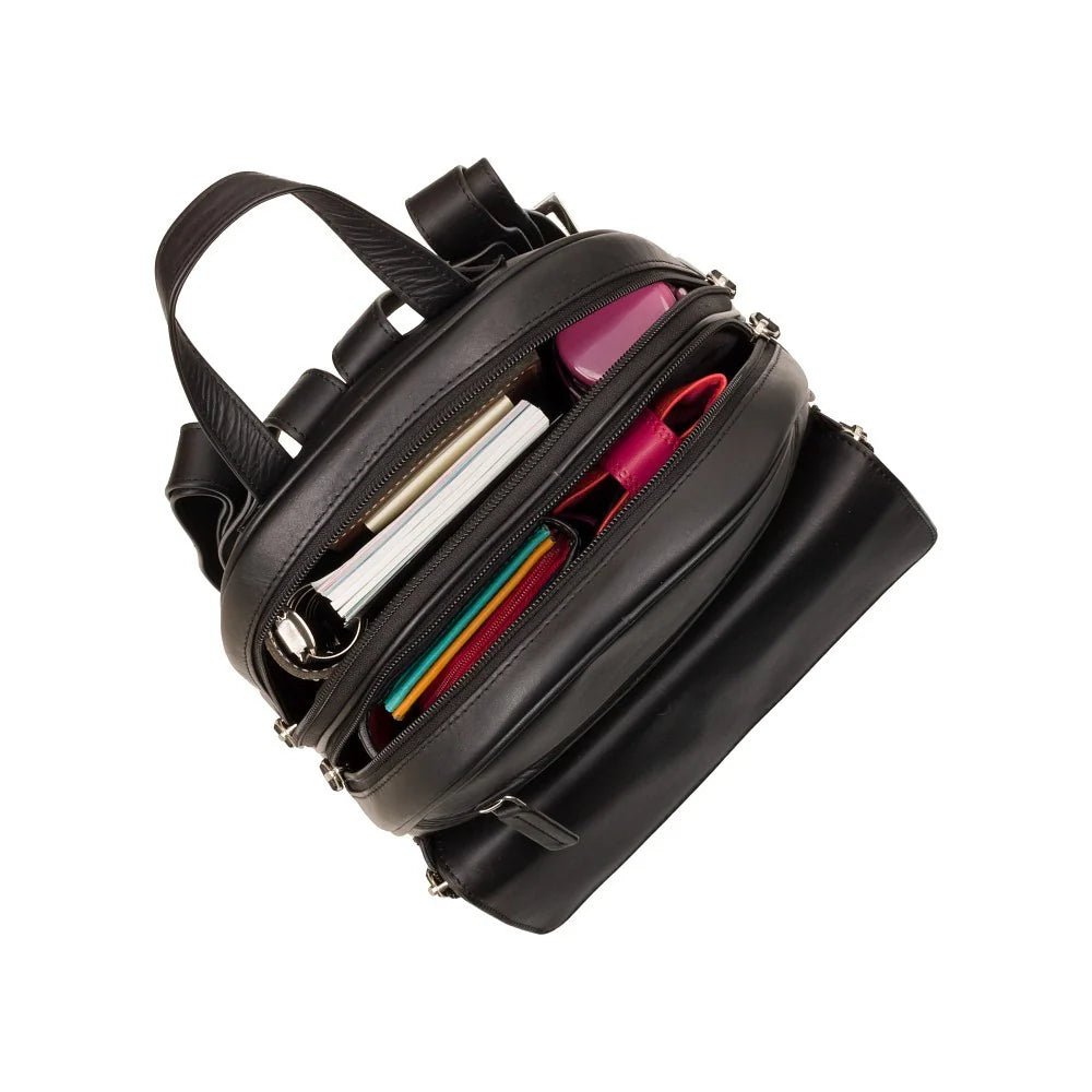 Visconti תיק גב מעור לנשים דגם Gina עם רוכסן - תיק התיקיםViscontiתיקים