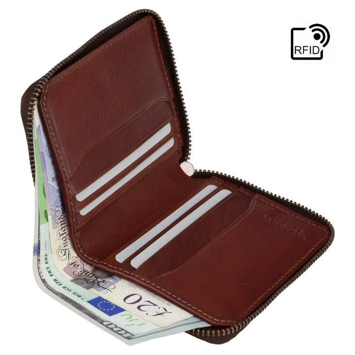 Visconti ארנק כרטיסים לגבר מעור דגם Mondello עם רוכסן - תיק התיקיםViscontiארנקים