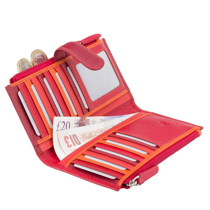 VISCONTI ארנק גדול מעור עם רצועת סגירה, בעל הגנת RFID - דגם Bermuda - תיק התיקיםVISCONTIנשים