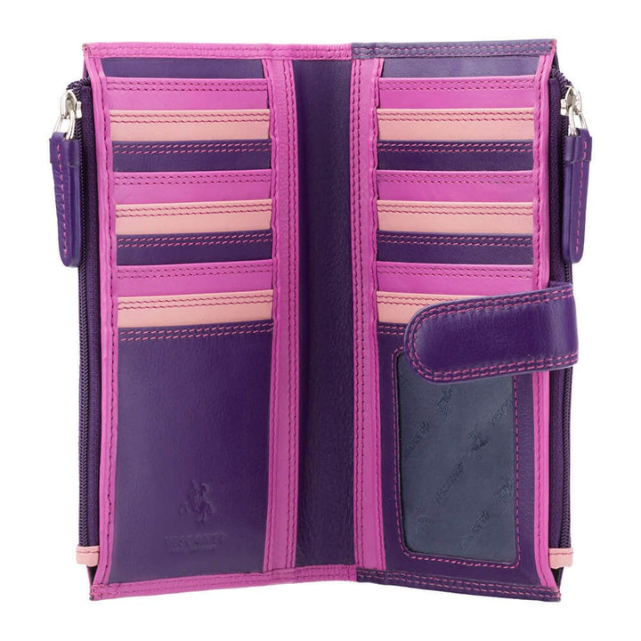 VISCONTI ארנק גדול מעור עם רצועת סגירה, בעל הגנת RFID - דגם Bermuda - תיק התיקיםVISCONTIנשים