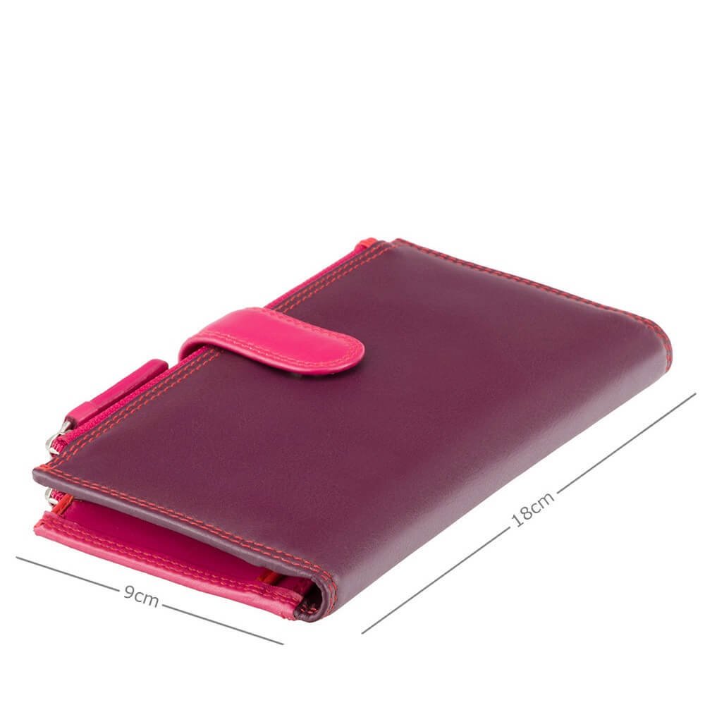 VISCONTI ארנק גדול מעור עם רצועת סגירה, בעל הגנת RFID - דגם Bermuda - תיק התיקיםVISCONTIנשים