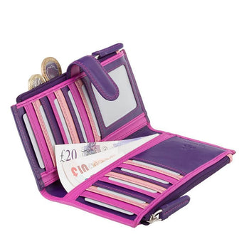 VISCONTI ארנק גדול מעור עם רצועת סגירה, בעל הגנת RFID - דגם Bermuda - תיק התיקיםVISCONTIנשים