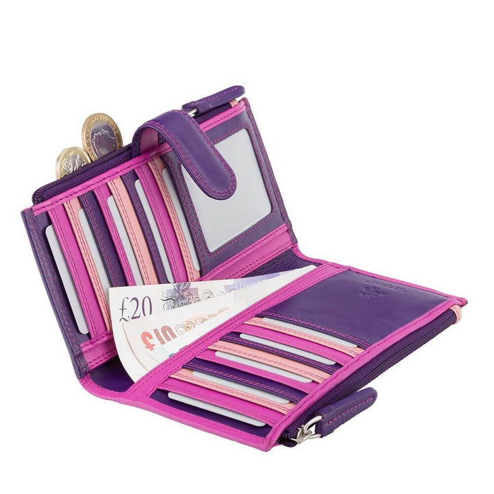 VISCONTI ארנק גדול מעור עם רצועת סגירה, בעל הגנת RFID - דגם Bermuda - תיק התיקיםVISCONTIנשים